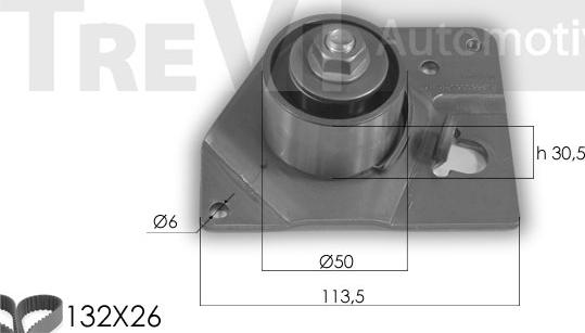 Trevi Automotive KD1273 - Zobsiksnas komplekts www.autospares.lv