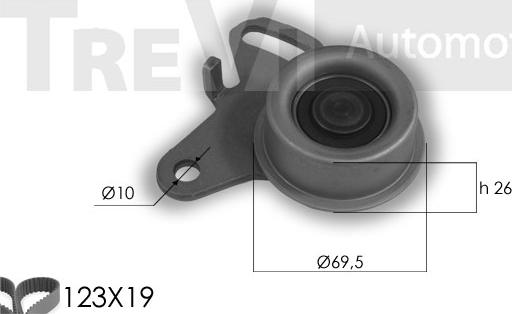 Trevi Automotive KD1272 - Zobsiksnas komplekts autospares.lv