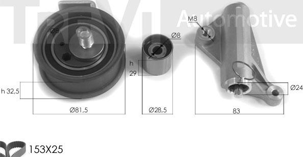 Trevi Automotive KD1277 - Zobsiksnas komplekts www.autospares.lv