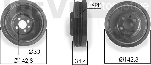 Trevi Automotive PC1063 - Piedziņas skriemelis, Kloķvārpsta autospares.lv