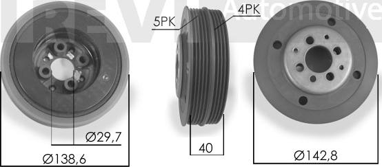 Trevi Automotive PC1013 - Шкив коленчатого вала www.autospares.lv