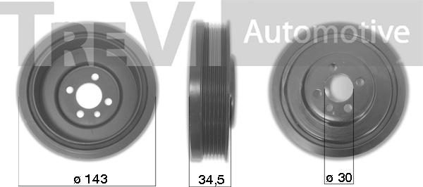 Trevi Automotive PC1036 - Шкив коленчатого вала www.autospares.lv