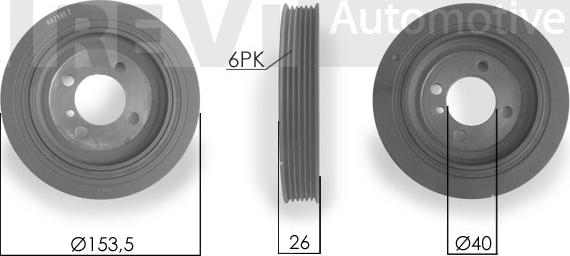 Trevi Automotive PC1033 - Шкив коленчатого вала www.autospares.lv