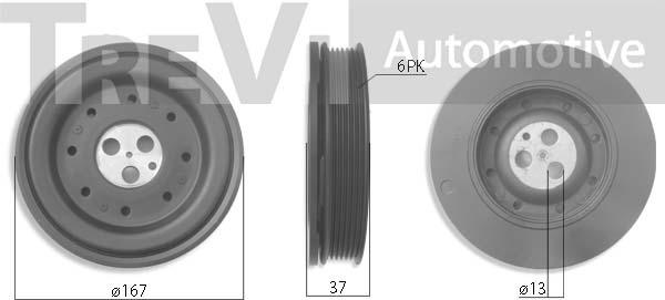 Trevi Automotive PC1198 - Piedziņas skriemelis, Kloķvārpsta autospares.lv