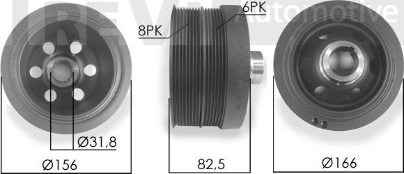 Trevi Automotive PC1240 - Piedziņas skriemelis, Kloķvārpsta autospares.lv