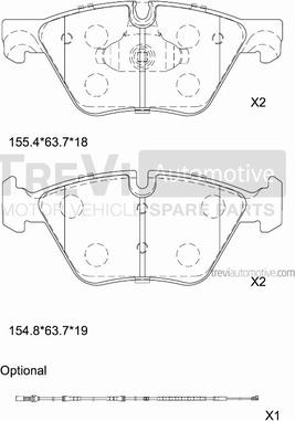 Trevi Automotive PF1468 - Bremžu uzliku kompl., Disku bremzes www.autospares.lv