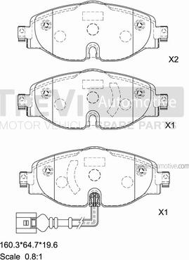 Trevi Automotive PF1487 - Bremžu uzliku kompl., Disku bremzes www.autospares.lv