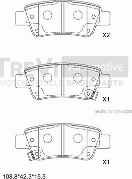 Trevi Automotive PF1428 - Bremžu uzliku kompl., Disku bremzes autospares.lv