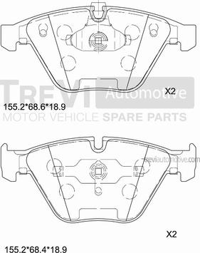 Trevi Automotive PF1423 - Bremžu uzliku kompl., Disku bremzes autospares.lv