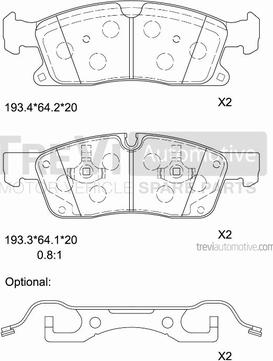 Trevi Automotive PF1479 - Bremžu uzliku kompl., Disku bremzes autospares.lv