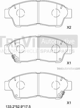 Trevi Automotive PF1594 - Brake Pad Set, disc brake www.autospares.lv