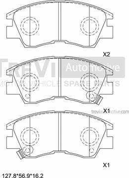 Trevi Automotive PF1545 - Bremžu uzliku kompl., Disku bremzes autospares.lv