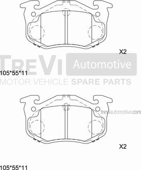 Trevi Automotive PF1546 - Bremžu uzliku kompl., Disku bremzes autospares.lv