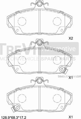 Trevi Automotive PF1556 - Bremžu uzliku kompl., Disku bremzes autospares.lv