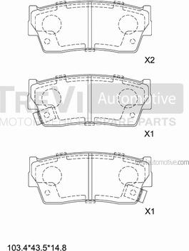 Trevi Automotive PF1568 - Bremžu uzliku kompl., Disku bremzes autospares.lv