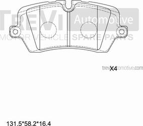 Trevi Automotive PF1509 - Bremžu uzliku kompl., Disku bremzes www.autospares.lv