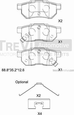 Trevi Automotive PF1519 - Bremžu uzliku kompl., Disku bremzes autospares.lv