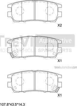 Trevi Automotive PF1585 - Bremžu uzliku kompl., Disku bremzes autospares.lv