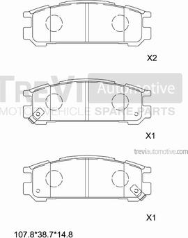 Trevi Automotive PF1581 - Bremžu uzliku kompl., Disku bremzes www.autospares.lv