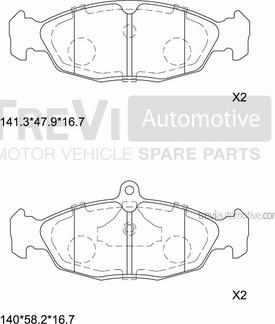 Trevi Automotive PF1571 - Bremžu uzliku kompl., Disku bremzes autospares.lv