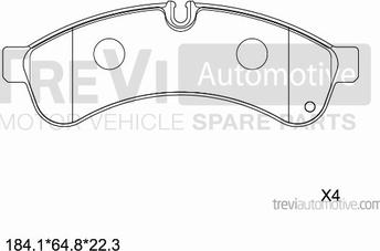 Trevi Automotive PF1658 - Тормозные колодки, дисковые, комплект www.autospares.lv