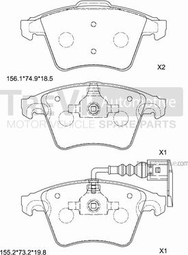 Trevi Automotive PF1638 - Bremžu uzliku kompl., Disku bremzes autospares.lv