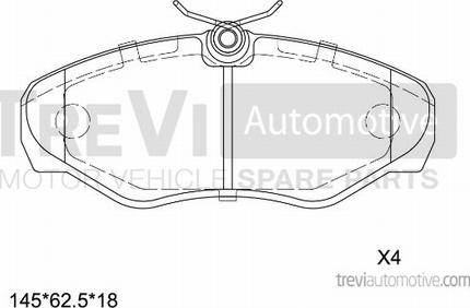 Trevi Automotive PF1633 - Bremžu uzliku kompl., Disku bremzes autospares.lv