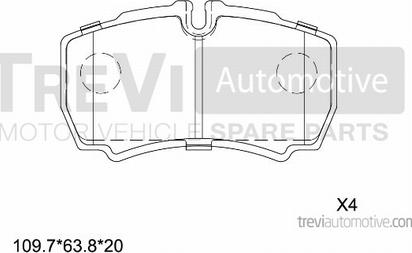 Trevi Automotive PF1624 - Brake Pad Set, disc brake www.autospares.lv