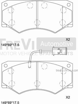 Trevi Automotive PF1675 - Bremžu uzliku kompl., Disku bremzes autospares.lv