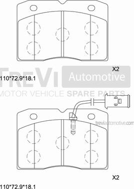 Trevi Automotive PF1678 - Bremžu uzliku kompl., Disku bremzes autospares.lv