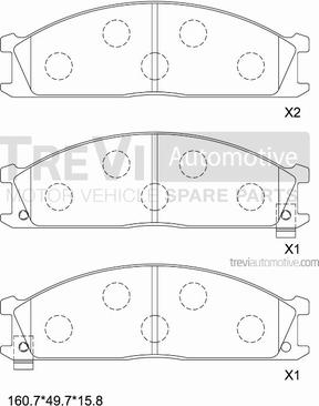 Trevi Automotive PF1677 - Bremžu uzliku kompl., Disku bremzes autospares.lv