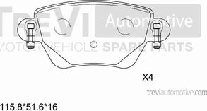 Trevi Automotive PF1094 - Brake Pad Set, disc brake www.autospares.lv