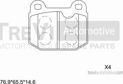 Trevi Automotive PF1048 - Bremžu uzliku kompl., Disku bremzes autospares.lv