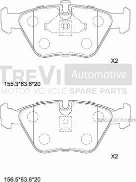 Trevi Automotive PF1019 - Bremžu uzliku kompl., Disku bremzes autospares.lv