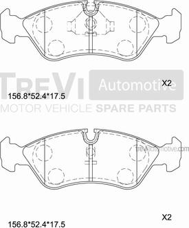 Trevi Automotive PF1016 - Bremžu uzliku kompl., Disku bremzes autospares.lv