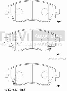 Trevi Automotive PF1080 - Bremžu uzliku kompl., Disku bremzes autospares.lv