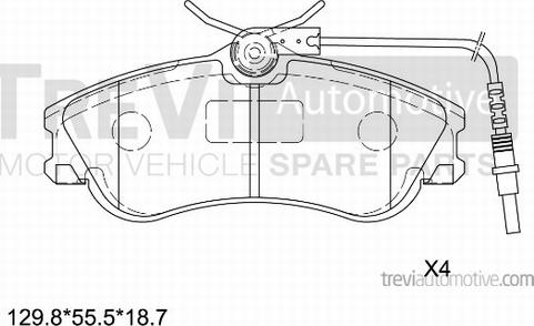 Trevi Automotive PF1033 - Bremžu uzliku kompl., Disku bremzes autospares.lv