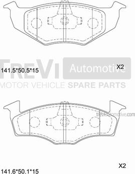 Trevi Automotive PF1032 - Bremžu uzliku kompl., Disku bremzes www.autospares.lv