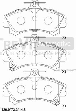 Trevi Automotive PF1025 - Bremžu uzliku kompl., Disku bremzes autospares.lv