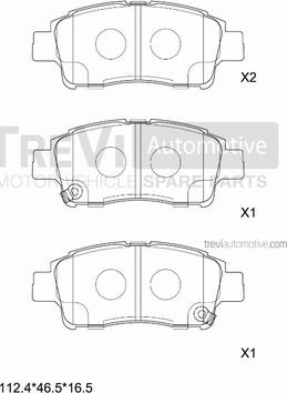 Trevi Automotive PF1074 - Bremžu uzliku kompl., Disku bremzes autospares.lv