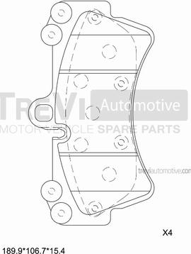 Trevi Automotive PF1196 - Bremžu uzliku kompl., Disku bremzes www.autospares.lv