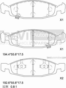 Trevi Automotive PF1146 - Bremžu uzliku kompl., Disku bremzes www.autospares.lv