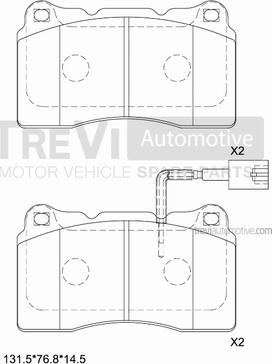 Trevi Automotive PF1162 - Bremžu uzliku kompl., Disku bremzes www.autospares.lv