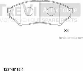 Trevi Automotive PF1182 - Bremžu uzliku kompl., Disku bremzes autospares.lv