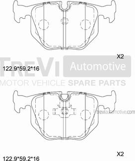 Trevi Automotive PF1129 - Bremžu uzliku kompl., Disku bremzes www.autospares.lv