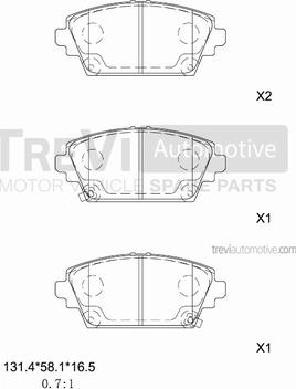 Trevi Automotive PF1176 - Bremžu uzliku kompl., Disku bremzes autospares.lv