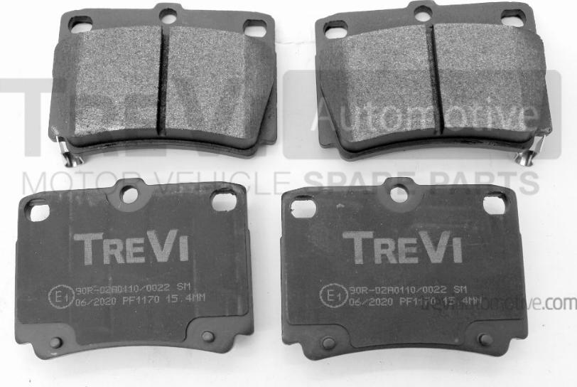 Trevi Automotive PF1170 - Bremžu uzliku kompl., Disku bremzes www.autospares.lv