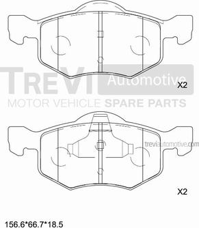 Trevi Automotive PF1171 - Bremžu uzliku kompl., Disku bremzes autospares.lv