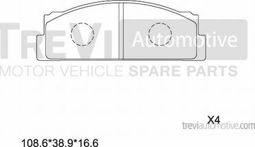 Trevi Automotive PF1349 - Bremžu uzliku kompl., Disku bremzes autospares.lv