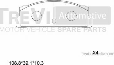 Trevi Automotive PF1345 - Bremžu uzliku kompl., Disku bremzes autospares.lv